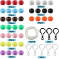 thumbnail image 5 of 1Box DIY 8 Sets Bead Craft Kit Pony Beads Keychain Making Kits Sport Themed 8mm Football Soccer Basketball Tennis Ball Opaque Pony Beads Beading Cord Plastic Lobster Clasps, 5 of 5