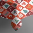 thumbnail image 4 of Red Christmas Santa, Tree and Snowflake Rectangle Tablecloth 60"x120",Waterproof Polyester Rectangle Table Cloth, Wipeable Spillproof Polyester Tablecloth for Dining, Camping, Indoor and Outdoor, 4 of 6