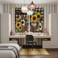 thumbnail image 6 of Curtains 84 Inches Long 2 Panels, Yellow Sunflowers Grommets Window Treatment Curtain, Western Star Brown Farmhouse Plaid Thermal Curtains Drapes for Living Room/Bathroom, 6 of 9
