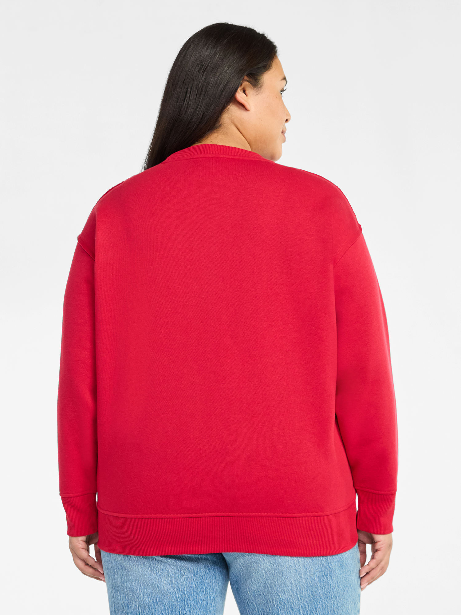 Terra & Sky Women's Plus Size Nice List Club Graphic Sweatshirt with Long Sleeves, Sizes 0X-4X