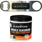 Blackstone 2-IN-1 Griddle & Cast Iron Seasoning Conditioner 6.5 OZ– Effective Seasoning Rub Formula – Food Safe – Easy to Use Cleaner & Conditioner – with Blackstone Beer Opener
