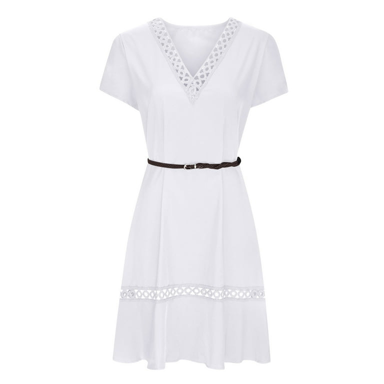 Casual Solid Lace V Neck Straight Dresses(3 colors) Casual Solid Lace V Neck Straight Dresses(3 colors)