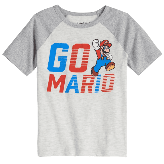 Super Mario Boys Go Mario Raglan T-Shirt by Jumping Beans, Sizes 4-8