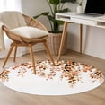 thumbnail image 4 of Round Rug 4Ft Washable Non-Slip, Orange Eucalyptus Circle Area Rugs for Living Room Bedroom, Fall Weeping Botanical Leaf Watercolor Indoor Floor Mats Carpet Runner for Home Decor Aesthetic, 4 of 8