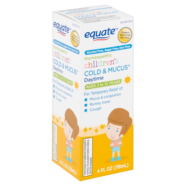 Equate Homeopathic Children's Daytime Cold & Mucus Liquid, Ages 2 to 12