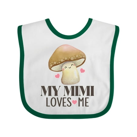 

Inktastic My Mimi Loves Me Mushroom Gift Baby Boy or Baby Girl Bib