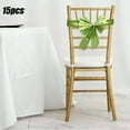 thumbnail image 2 of 15pcs Tie-Free Bow Chair Sashes - Round-Corner PPC Chair Back Decor for Weddings, Hotels & Holidays, Durable Material, Easy to Attach, Enhances Party & Event Decor, Green, 2 of 7