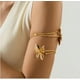 thumbnail image 1 of Brazalete de metal con flores de moda: elegante brazalete abierto para mujer, brazalete floral para uso diario., 1 of 7