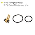 thumbnail image 3 of Uxcell 0.63 x 0.37 x 0.35 inch Plastic Fishing Hook Keeper Holder with 2 Size Rubber Rings Gold Tone 10 Pack, 3 of 5