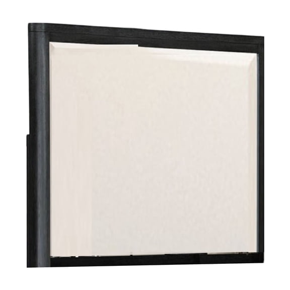 Zoko Dresser Mirror with Beveled Design, Ash Gray Solid Wood 38x42