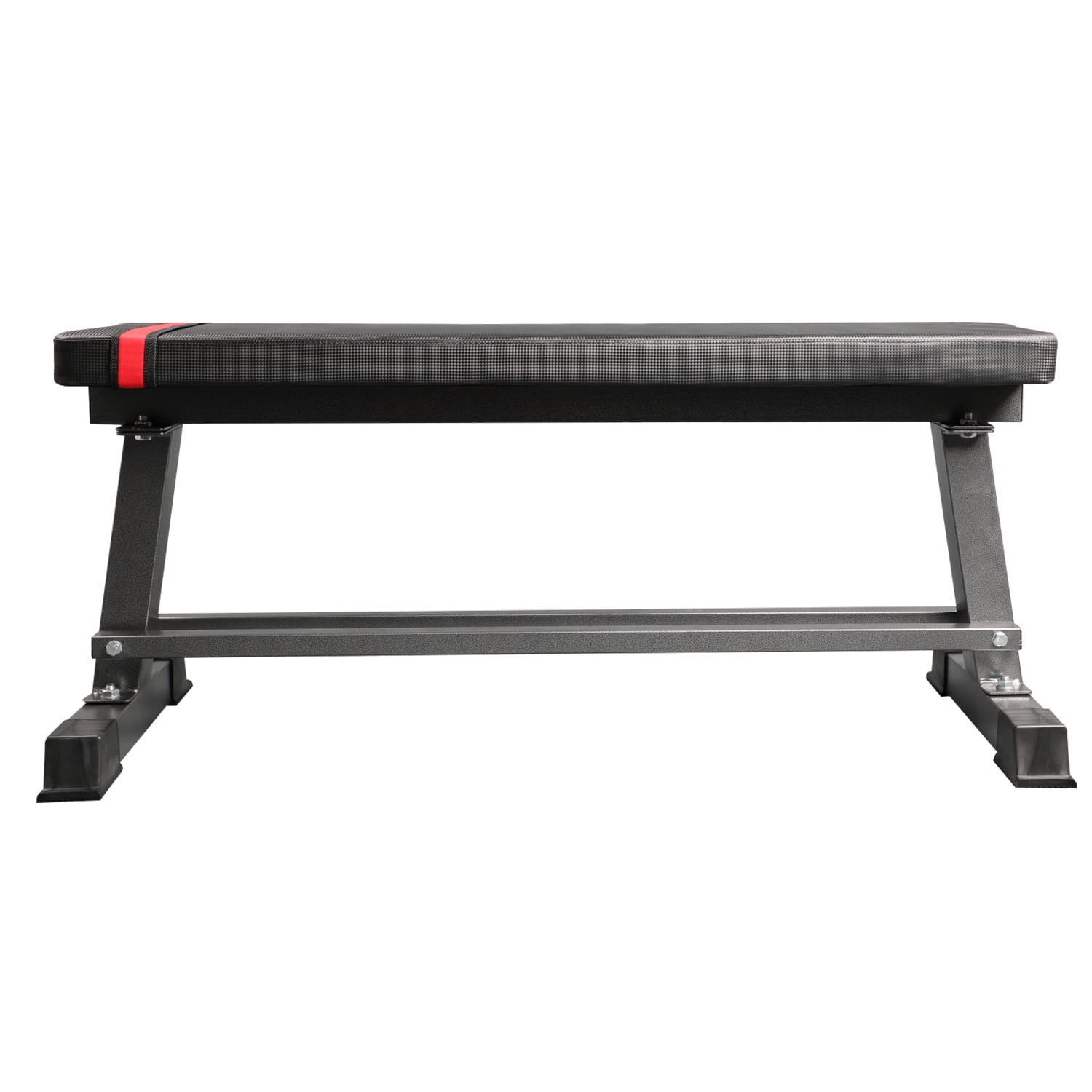 Flat Weight Bench with Built-in Dumbbell Rack Workout Bench Strength Training