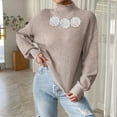 thumbnail image 2 of Veste de Base Semi-Col Roulé Couleur Unie Automne et Hiver pour Femmes Chandail, 2 of 7