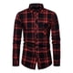thumbnail image 2 of Camisa Manga Larga Cuadros Para Hombre Moda Slim Fit, 2 of 4