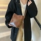 thumbnail image 3 of Bolso Mensajero Sencillo Piel Ante Con Costuras Terciopelo Gran Capacidad para Mujer Novedad 2024 Comm (marrón), 3 of 9
