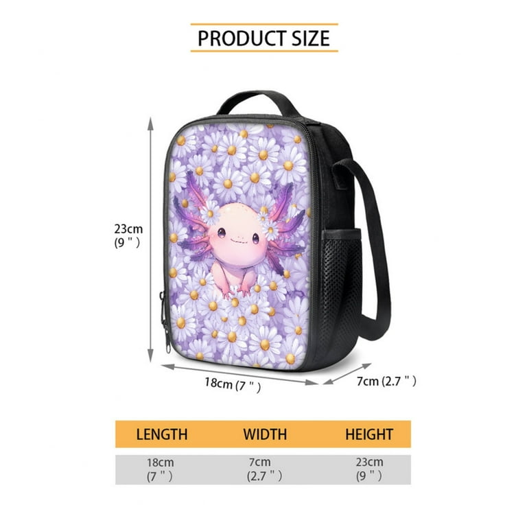 Yuyamidu Axolotl Backpack with Lunch Bag for Girls 10-12/12-14