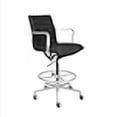 thumbnail image 2 of SOHO Ribbed Drafting Chair - Ergonomically Designed and Commercial Grade Draft Height for Standing Desks (Black), 2 of 4