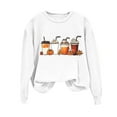 thumbnail image 2 of Womens Sweatshirts Thanksgiving Printed Loose Casual Long Sleeved Hooded Sweatshirt White M, 2 of 3