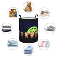 thumbnail image 6 of LNWH Laundry Basket, Horror Night Moon Animals Foldable Laundry Hamper With Handles Waterproof, Medium, 6 of 8
