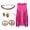 Hot Pink, variant on ASFGIMUJ Open Cardigan For Women 4Pc Sets Autumn Winter Ethnic Sleeveless Tassels Fringed Vest Cardigan Vest Headband Glasses Earrings Hot Pink L