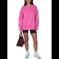 thumbnail image 1 of Sudaderas de Gran Tamaño para Mujer, Sudaderas con Capucha de Larga con Abertura para el Pulgar, Camisetas con Abertura Lateral, Tops Estilo Y2K Rosa Brillante S, 1 of 10