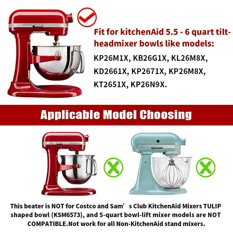 Flex Edge Beater 5.5-6 Quart Bowl-Lift Compatible with KitchenAid Stand  Mixer