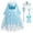 Dress+Accessories, variant on Girls Princess Snow Queen Costume w/Accessories Long Sleeve Halloween Fancy-Dress