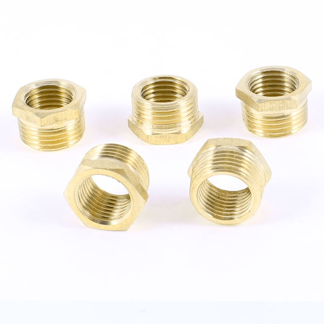 5 Pcs Acopladores de Manguera de Latón 1/2"PT x 3/8"PT Macho a Hembra