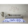 thumbnail image 3 of Ahgly Company Machine Washable Indoor Square Abstract Blue Modern Area Rugs, 7' Square, 3 of 4
