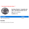 thumbnail image 2 of Dual Mass Flywheel - Compatible with 2005 - 2019 Nissan Frontier 4.0L V6 2006 2007 2008 2009 2010 2011 2012 2013 2014 2015 2016 2017 2018, 2 of 2