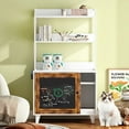 thumbnail image 2 of Demi Bonn 55" Hidden Cat Litter Box Enclosure Furniture with Scratching Pad for Living Room, Modern Graffiti Cat House, White, 2 of 8