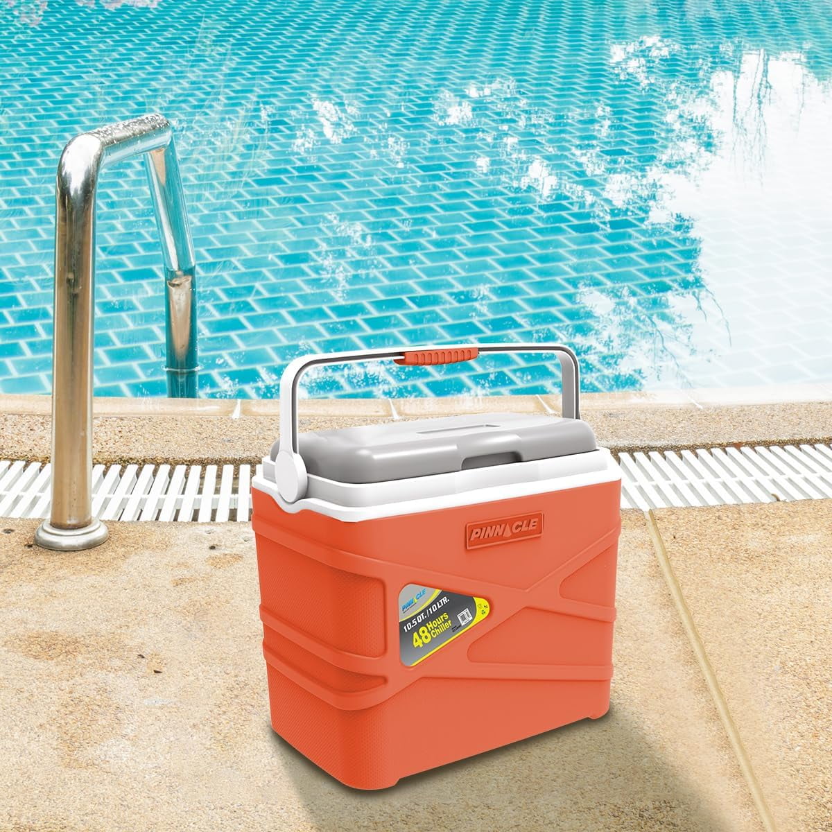 Pinnacle 10 L Insulated Cooler Lunch Box Portable Hard Cooler for Camping - Orange