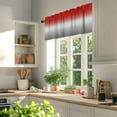 thumbnail image 3 of Abstract Valances for Windows, 42 x 12in, Red Grey Gradient Modern Art Rod Pocket Kitchen Valance Curtain Light Filtering Window Treatments for Living Room Bedroom, 1 Panel, 3 of 7