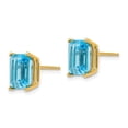 thumbnail image 2 of Auriga Fine Jewelry 14K Yellow Gold Emerald-cut Blue Topaz Stud Earrings for Women (L- 0.36 inch, W- 0.28 inch), 2 of 6