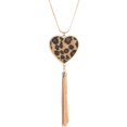 thumbnail image 1 of Collar con borlas de leopardo y pelo de caballo con forma de trébol, tendencia de moda, collar largo, cadena de suéter para mujer, 1 of 6