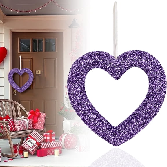 FXMLRLK Large Heart Ornaments for Valentines, 11.81inch 3D Glitter Heart Hanging Ornament for Tree Wreath Door Home Window Valentine's Day Wedding Holiday Decor