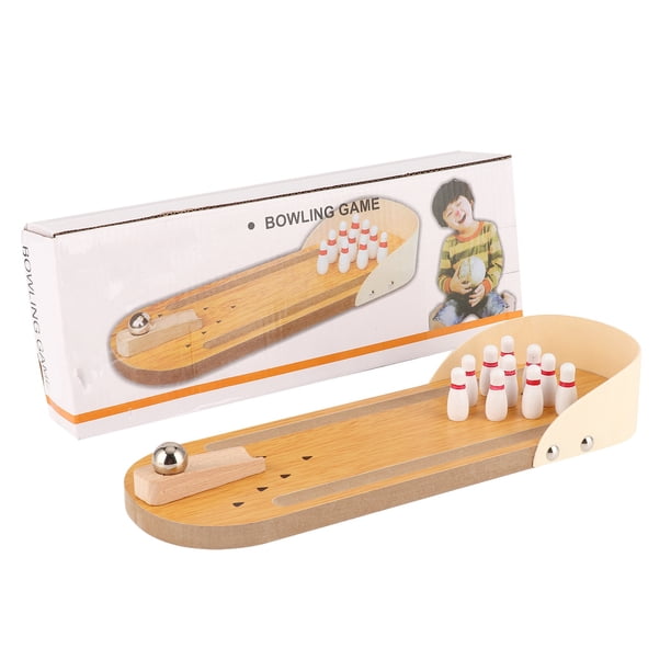 Juego de bolos de madera para niños, minijuego interactivo de escritorio para padres e hijos (minijuego de bolos)