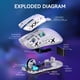 thumbnail image 2 of ATTACK SHARK X11 Mouse Inalámbrico para Juegos con Base de Carga RGB, Tri-modo 2.4G/USB-C con Cable/bluetooth, 22000 DPI, Sensor PAW3311, 5 Botones Programables, Cinta de Agarre Incluida, Blanco, 2 of 8