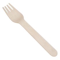 Eco Gecko Wooden Forks - 6.5 Inch, 1000 Count - Biodegradable, Compostable Birch Wood Cutlery - F.S.C. Certified Disposable Forks for Parties & Events Tan