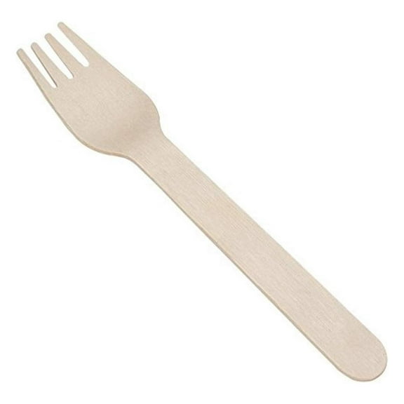 Eco Gecko Wooden Forks - 6.5 Inch, 1000 Count - Biodegradable, Compostable Birch Wood Cutlery - F.S.C. Certified Disposable Forks for Parties & Events Tan