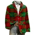 thumbnail image 6 of qolati Christmas Blazer for Men Vintage Corduroy Suit Jacket Xmas Graphic One Button Holiday Party Jackets Work Blazers with Pockets Red L, 6 of 7