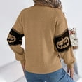 thumbnail image 4 of Halloween Sweaters for Women Pumpkin Graphic Head Fair Isle Crew Neck Sweater Loose Comfortable Fall Winter Business Casual Outfits Pullover Knit Tops, 4 of 4