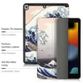 thumbnail image 6 of TNP Products Case for iPad 8 / 8th 2020 Gen, iPad 7 / 7th 2019 Generation Cover with Pencil Holder - 10.2 Inch Slim Soft TPU Trifold Stand PU Leather Folio Protective Sleeve Smart Auto Sleep Wake - Great Wave, 6 of 7