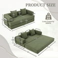 thumbnail image 6 of MOONMISS Corduroy Upholstered Modern Comfort Foldable Compressible Sofa Bed with Sturdy Metal Frame-Olive Green, 6 of 7