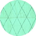 thumbnail image 1 of Ahgly Company Indoor Round Solid Turquoise Blue Modern Area Rugs, 5' Round, 1 of 4