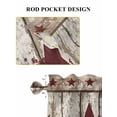 thumbnail image 6 of Red Texas Star Vintage Bathroom Window Curtain, Farmhouse Berry Grey Wooden Light Filtering Coffee Kitchen Curtains, Bedroom Living Room Curtains 2 Panel 84"x54", 6 of 6
