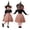 Black, variant on 2Pcs Girls Witch Light Up Dresses Costume with Witch Hat Halloween Party Dress-up Sparkly Skirts for Cosplay Performance(Black, S)