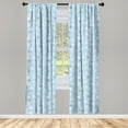 thumbnail image 3 of Ambesonne Snowflake Curtains, Cold Weather Design, Pair of 28"x95", Pale Blue Taupe White, 3 of 5