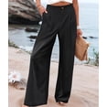thumbnail image 4 of Women'S Pants Casual Button Up High Waisted Wide Leg Trousers Black L, 4 of 9