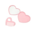 thumbnail image 5 of Unique Bargains 1 Pc Heart-shaped Makeup Mirror for Vacation Travel Pink Plastic Glass, 5 of 5
