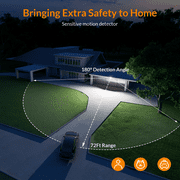 LEPOWER 35W LED Security Lights Motion Sensor Light Outdoor, 3500LM Motion Security Light, 5500K, IP65 Waterproof, 3 Head Motion Detected Flood Light for Garage, Yard, Porch (White)